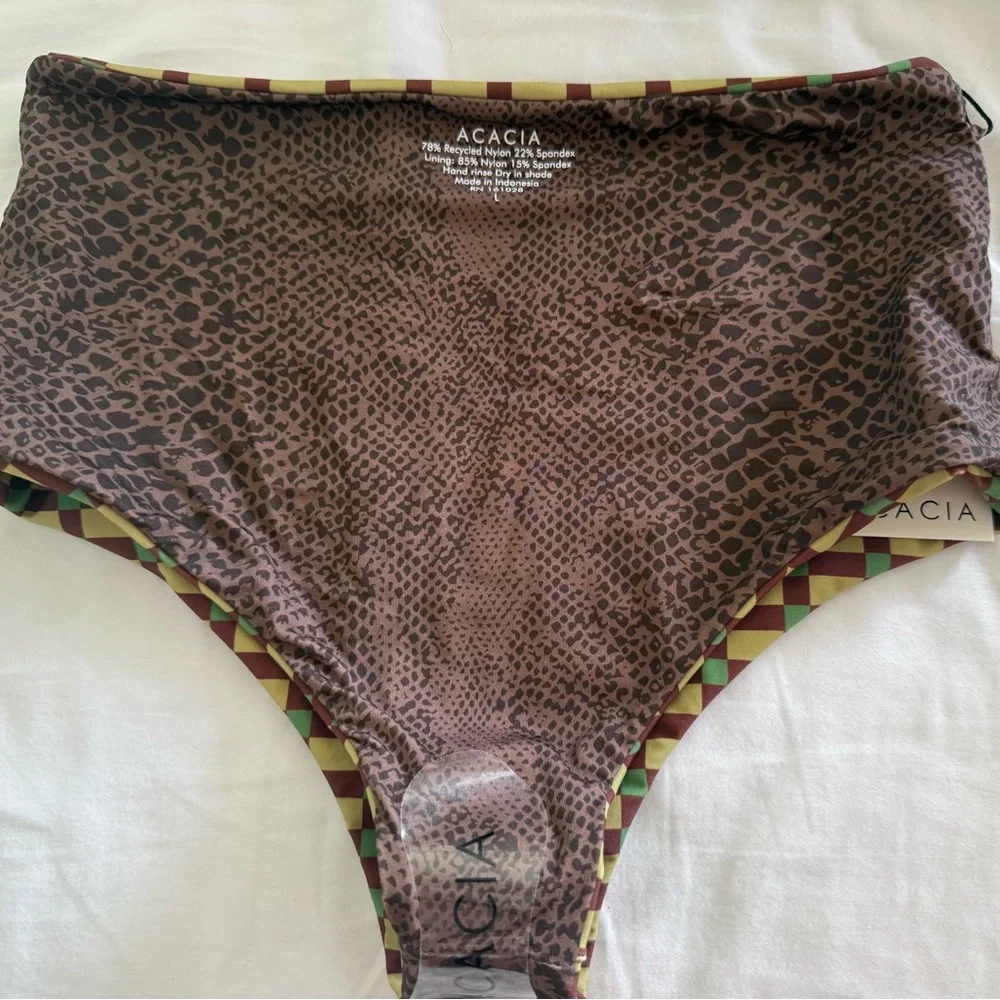 Acacia Swimwear Seychelles Gaucho Checkered Bikini Bottom - Picture 5 of 6